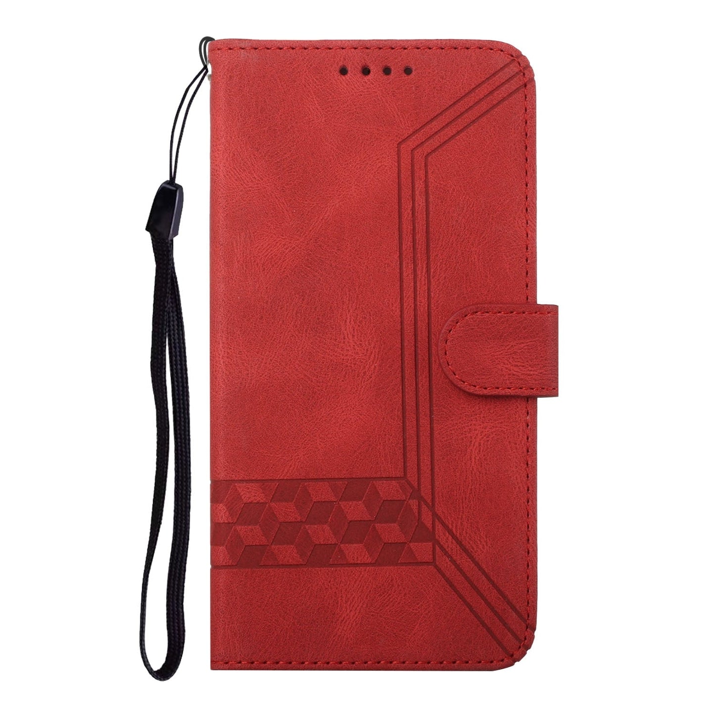 For iPhone 16e Cubic Skin Feel Flip Leather Phone Case(Red)