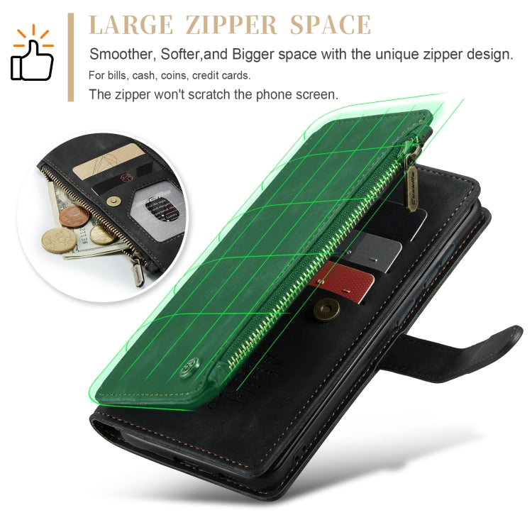 For Samsung Galaxy S24 5G CaseMe C30 Card Slots Zipper Wallet Leather Phone Case(Black)