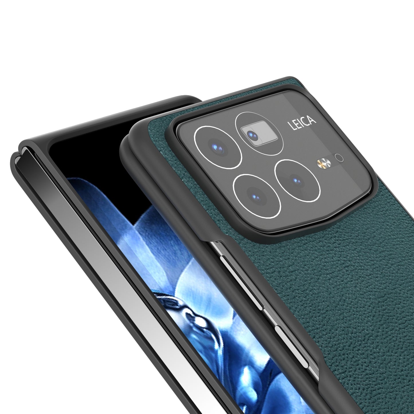 For Xiaomi Mix Fold 4 ABEEL Genuine Leather Luolai Series Phone Case(Dark Green)