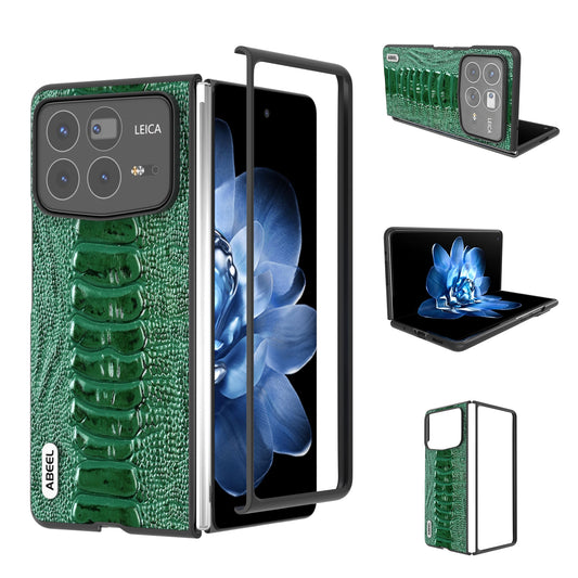 For Xiaomi Mix Fold 4 ABEEL Genuine Leather Weilai Series Phone Case(Green)