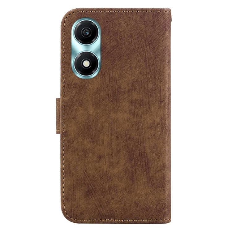 For Honor X5 Plus / Play 40C Little Tiger Embossed Leather Phone Case(Brown)