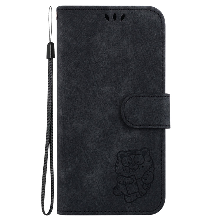 For Honor X5 Plus / Play 40C Little Tiger Embossed Leather Phone Case(Black)