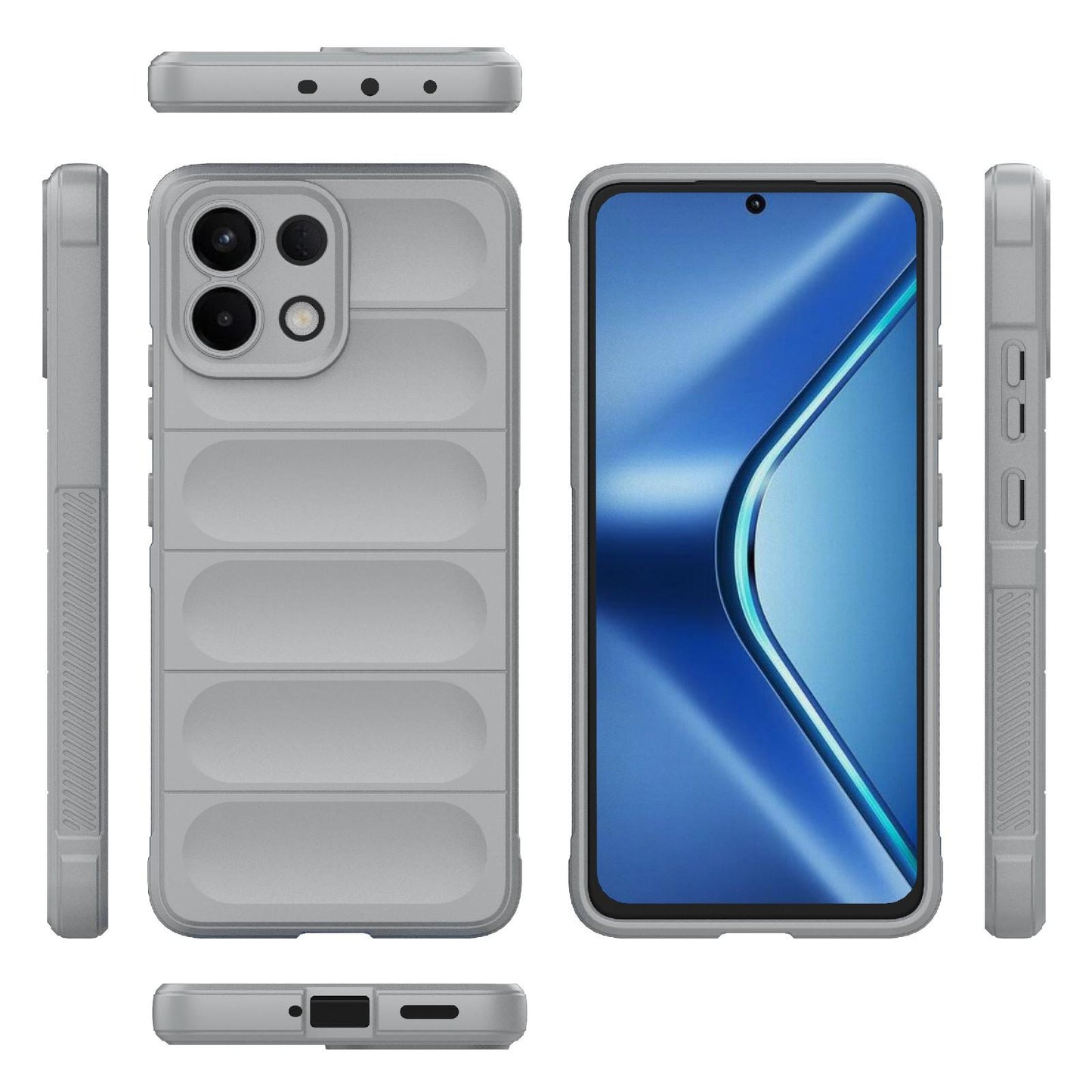 For OPPO K13 5G Magic Shield TPU + Flannel Phone Case(Grey)