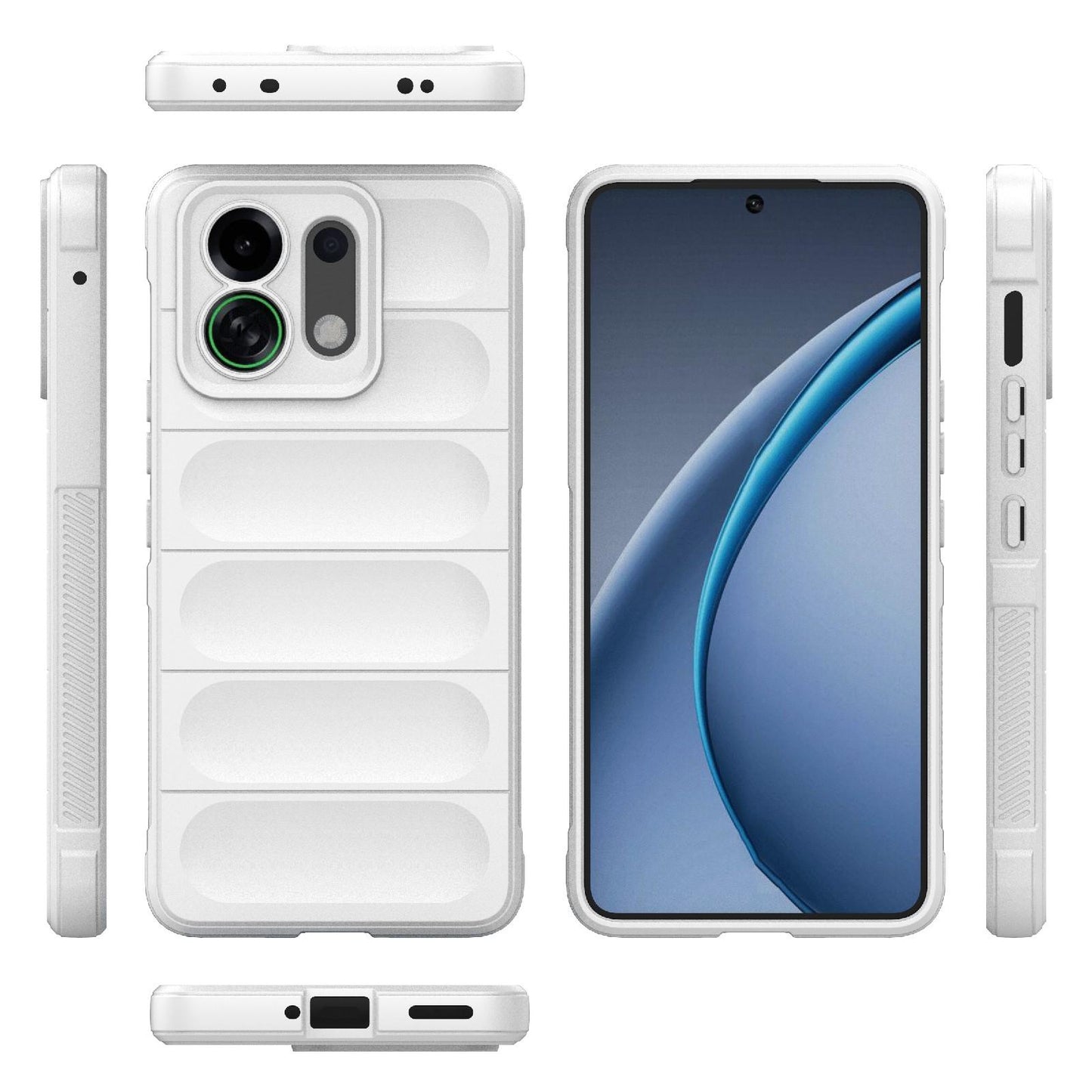 For OPPO K13 Turbo 5G / Turbo Pro 5G Magic Shield TPU + Flannel Phone Case(White)