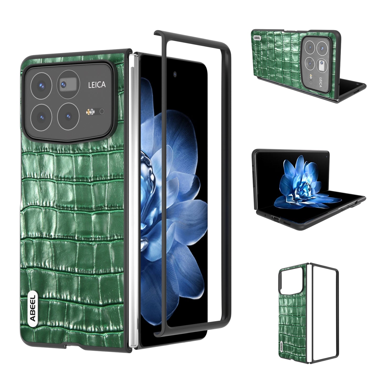 For Xiaomi Mix Fold 4 ABEEL Crocodile Texture Genuine Leather Phone Case(Green)