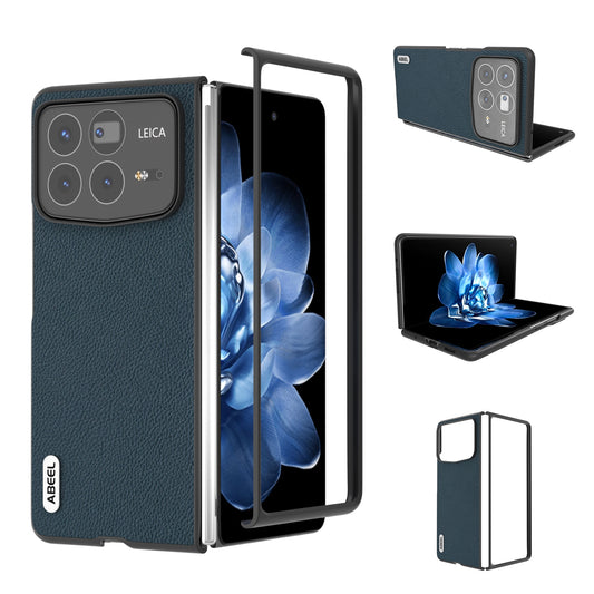 For Xiaomi Mix Fold 4 ABEEL Genuine Leather + PC Litchi Texture Phone Case(Green)