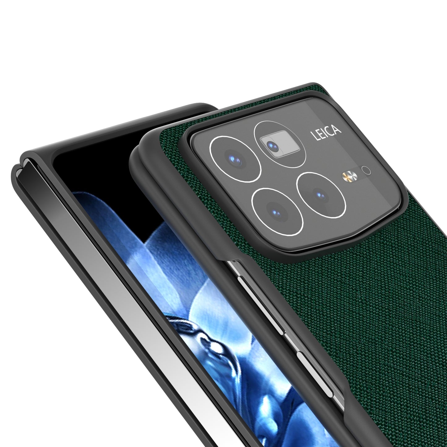 For Xiaomi Mix Fold 4 ABEEL Cross Texture Genuine Leather Phone Case(Green)