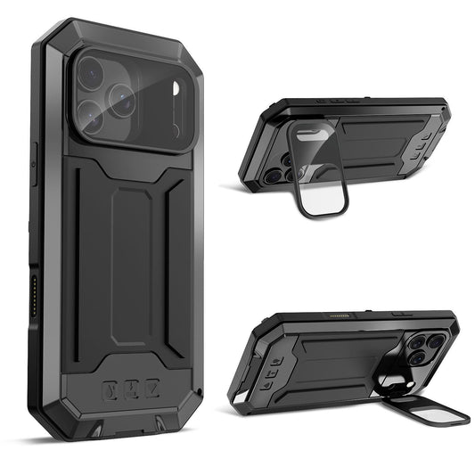 Compatible with iPhone 18 Pro Max R-JUST Sliding Camera IP54 Life Waterproof Holder Phone Case - Black