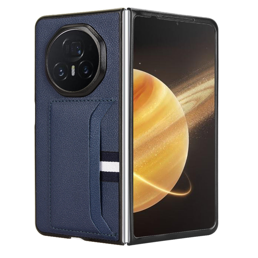 For Honor Magic V3 Litchi Texture Card Slot Phone Case(Blue)