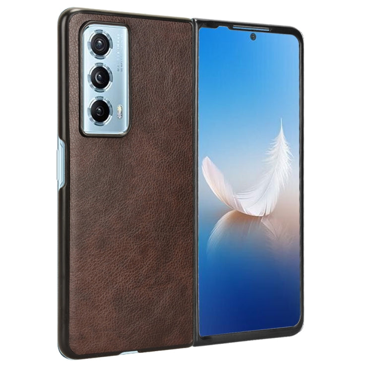 For Honor Magic Vs2 Litchi Texture Back Cover Phone Case(Brown)
