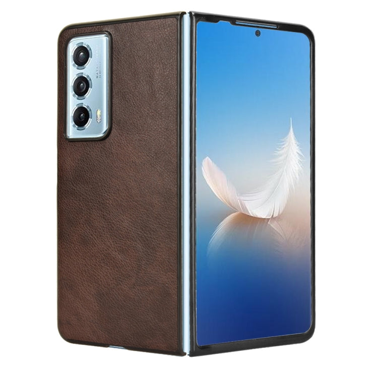 For Honor Magic Vs2 Litchi Texture Back Cover Phone Case(Brown)