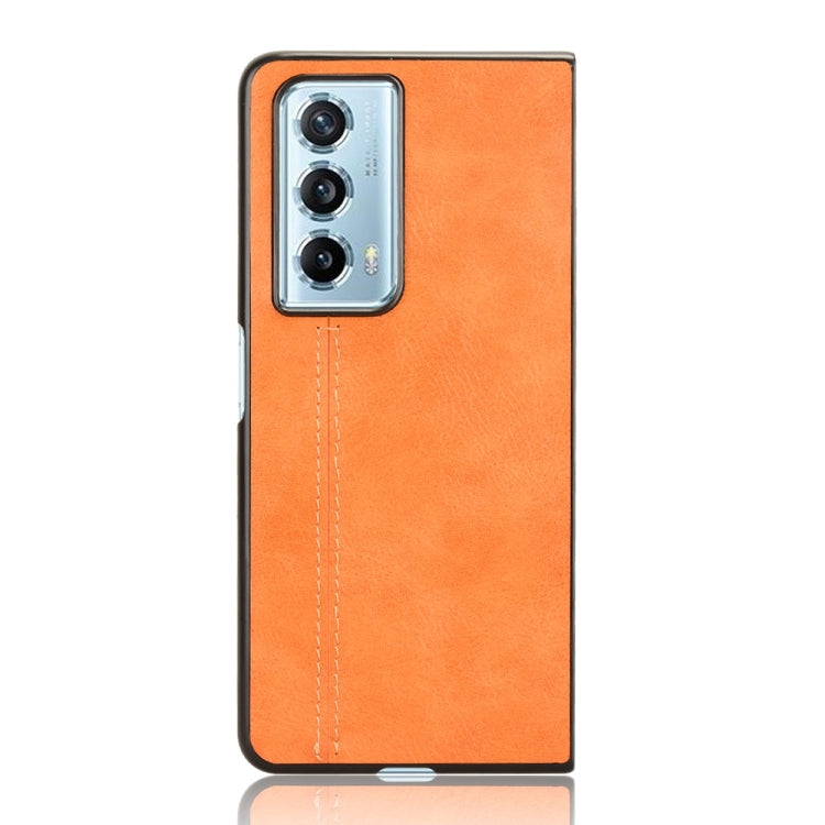 For Honor Magic Vs2 Cow Pattern Sewing Back Cover Phone Case(Yellow)