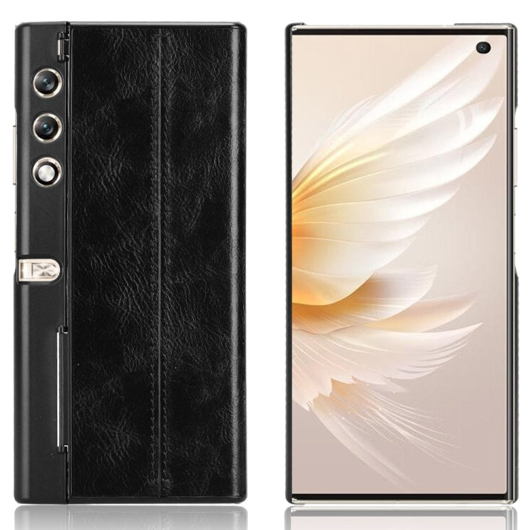 For Honor V Purse Cow Pattern Sewing Back Cover Phone Case(Black)