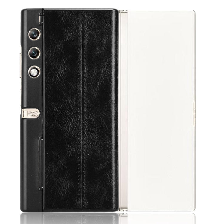 For Honor V Purse Cow Pattern Sewing Back Cover Phone Case(Black)