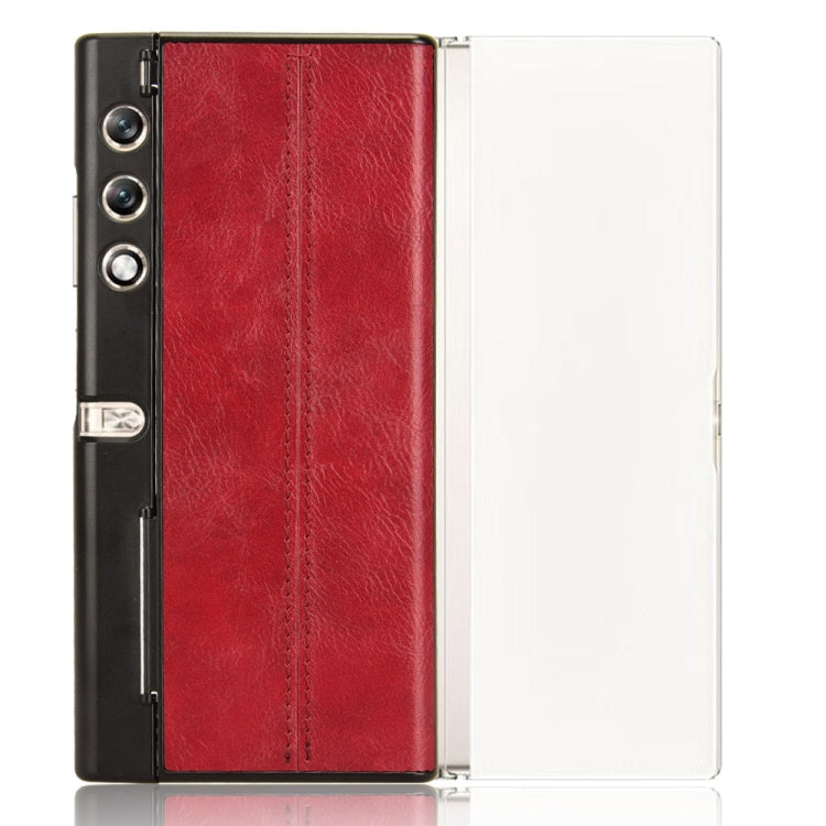 For Honor V Purse Cow Pattern Sewing Back Cover Phone Case(Red)