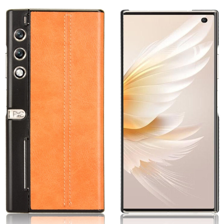 For Honor V Purse Cow Pattern Sewing Back Cover Phone Case(Yellow)