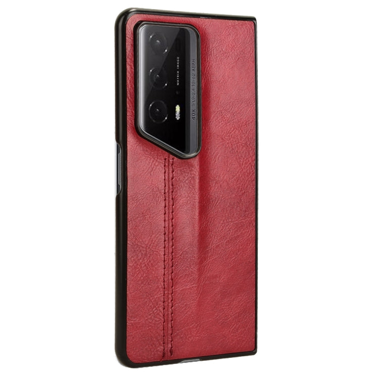 For Honor Magic V2 RSR Porsche Design Cow Pattern Sewing Back Cover Phone Case(Red)