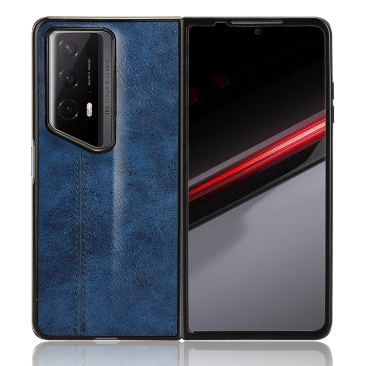 For Honor Magic V2 RSR Porsche Design Cow Pattern Sewing Back Cover Phone Case(Blue)