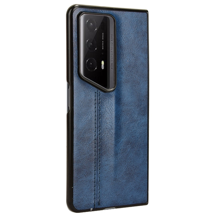 For Honor Magic V2 RSR Porsche Design Cow Pattern Sewing Back Cover Phone Case(Blue)