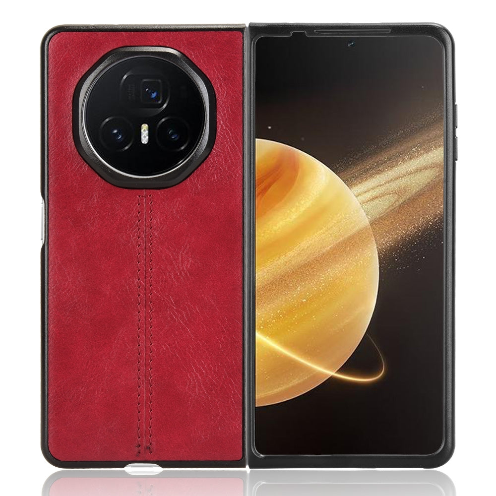 For Honor Magic V3 Cow Pattern Sewing Back Cover Phone Case(Red)