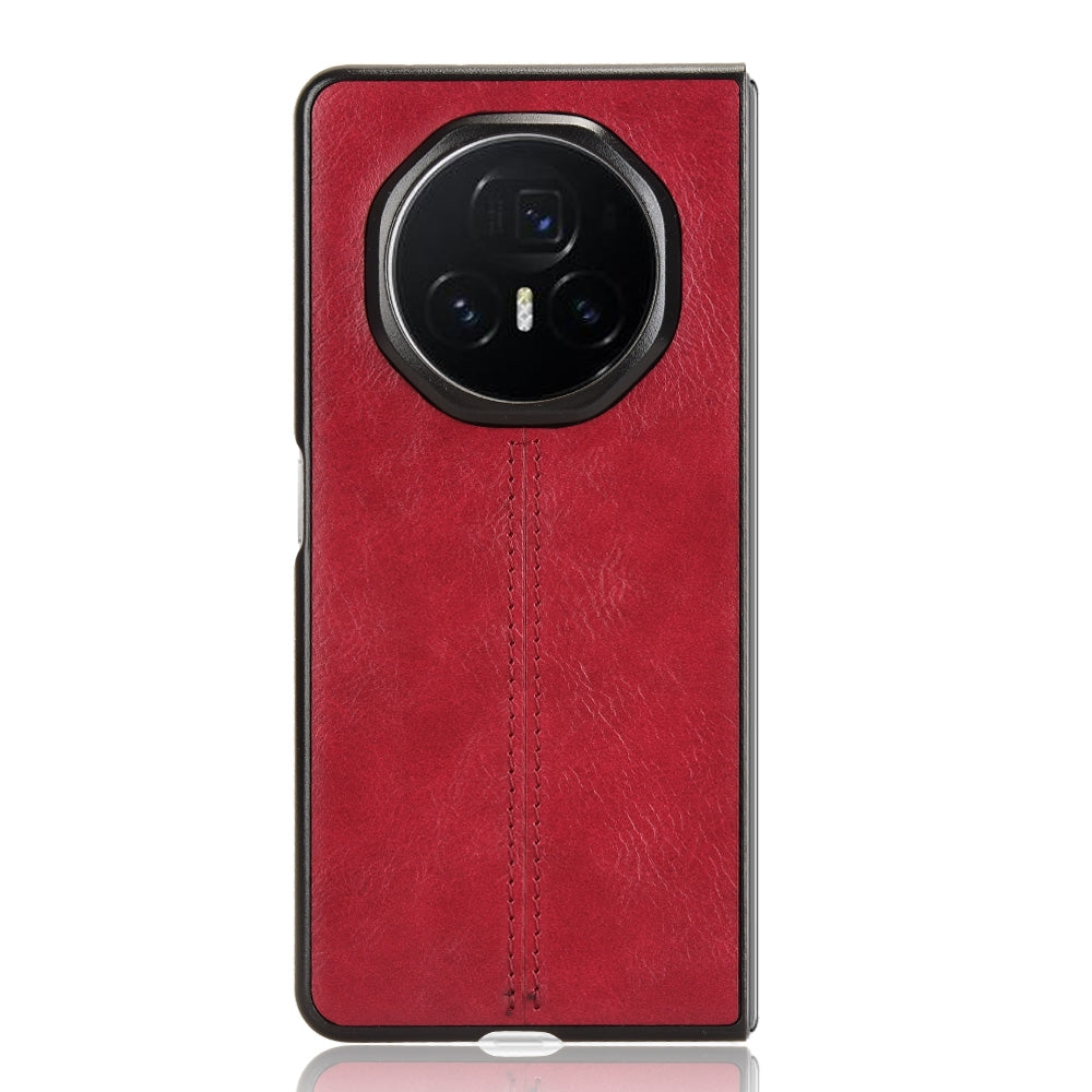 For Honor Magic V3 Cow Pattern Sewing Back Cover Phone Case(Red)