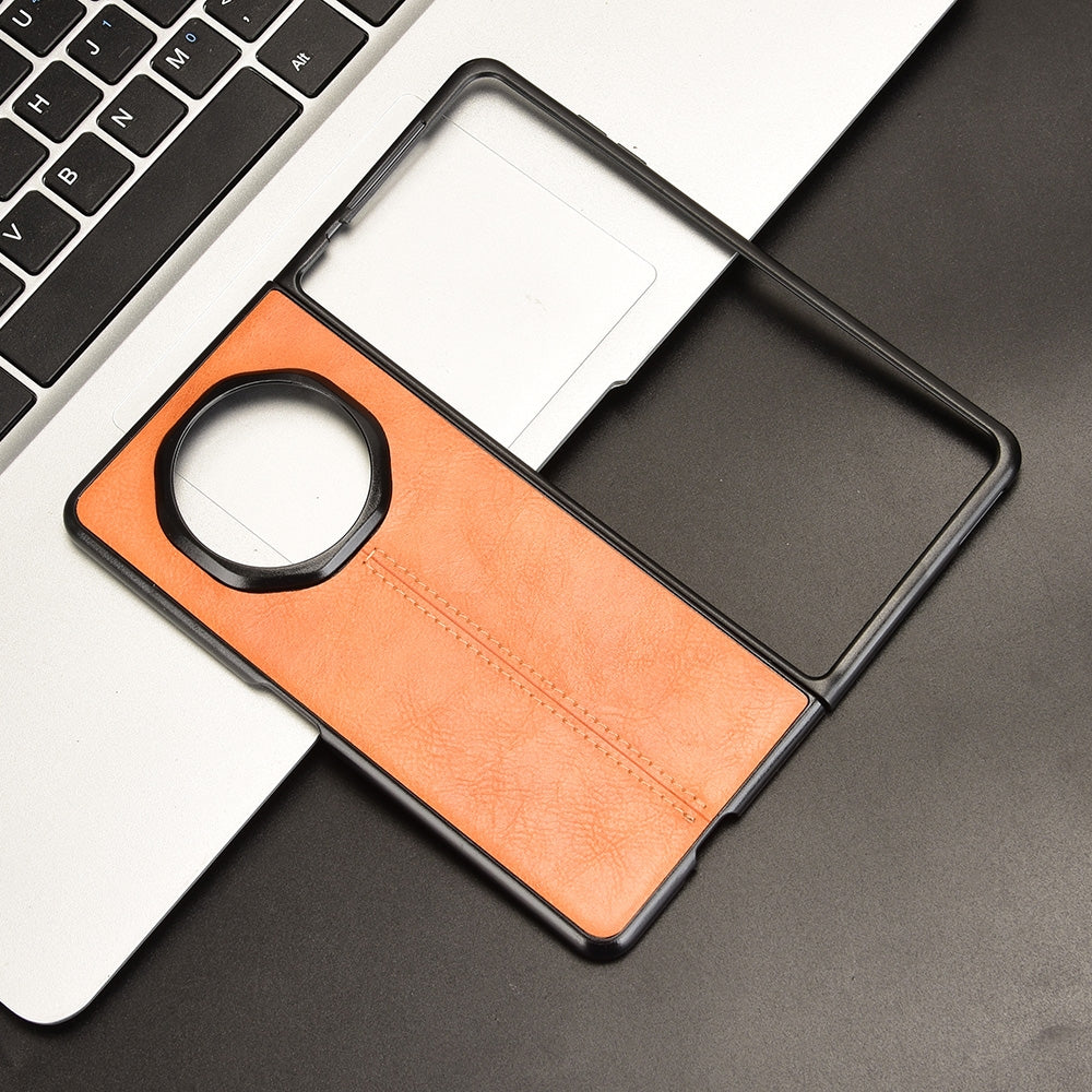 For Honor Magic V3 Cow Pattern Sewing Back Cover Phone Case(Yellow)