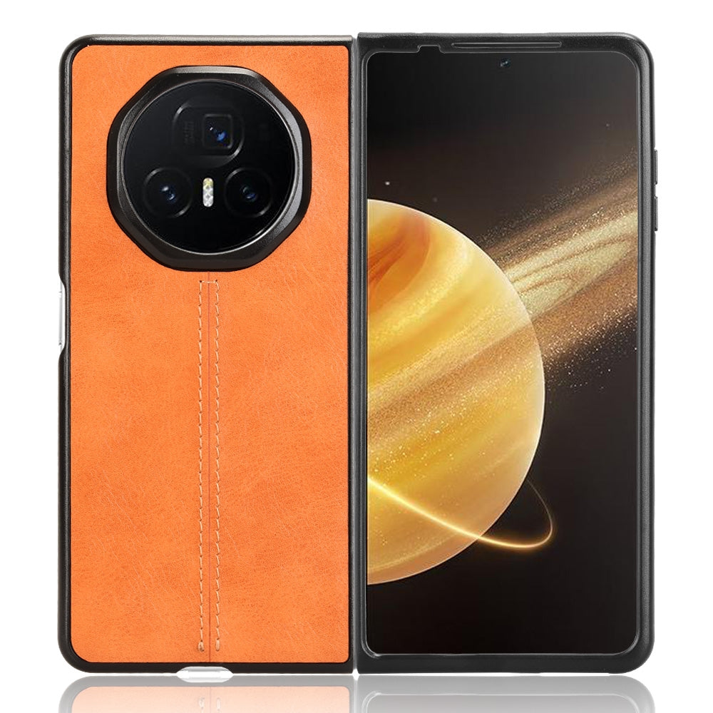 For Honor Magic V3 Cow Pattern Sewing Back Cover Phone Case(Yellow)