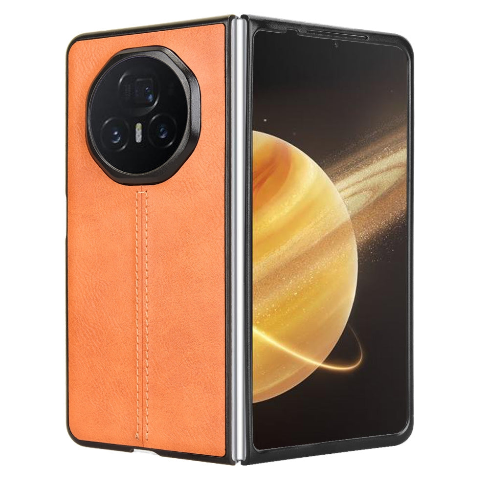 For Honor Magic V3 Cow Pattern Sewing Back Cover Phone Case(Yellow)