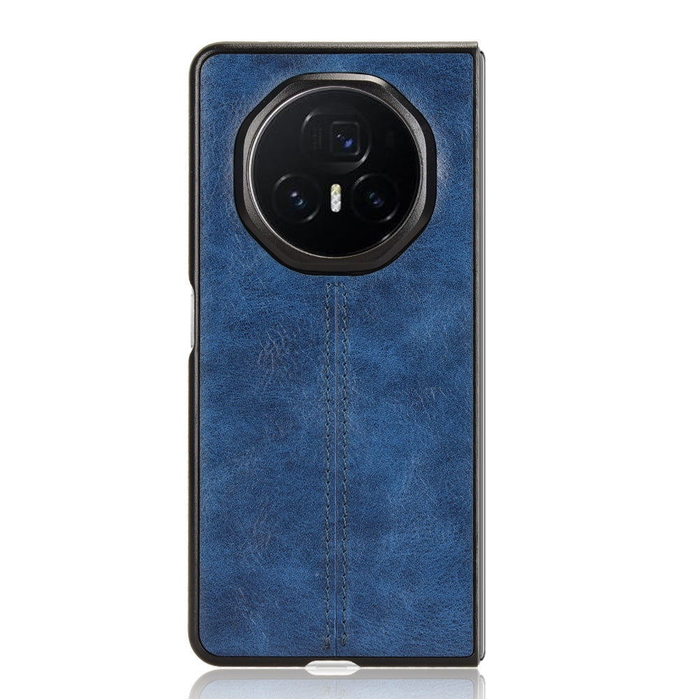 For Honor Magic V3 Cow Pattern Sewing Back Cover Phone Case(Blue)