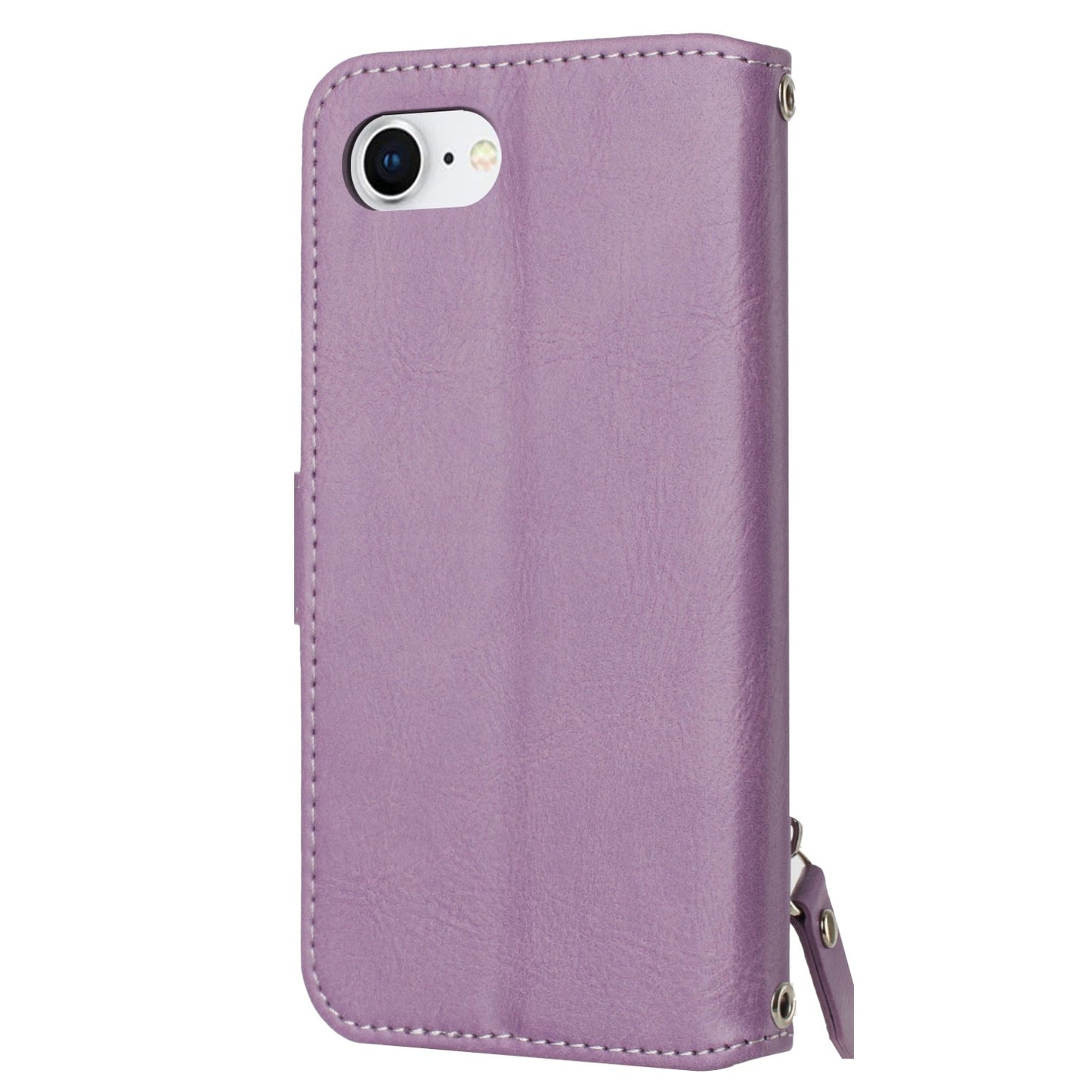 For iPhone 16e Oil Skin Zipper Wallet Leather Phone Case(Purple)