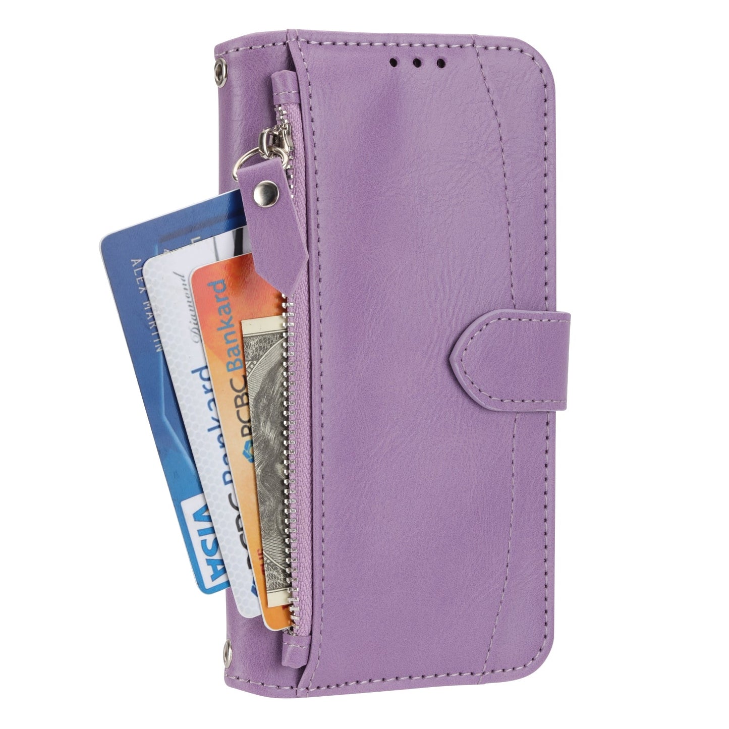 For iPhone 16e Oil Skin Zipper Wallet Leather Phone Case(Purple)