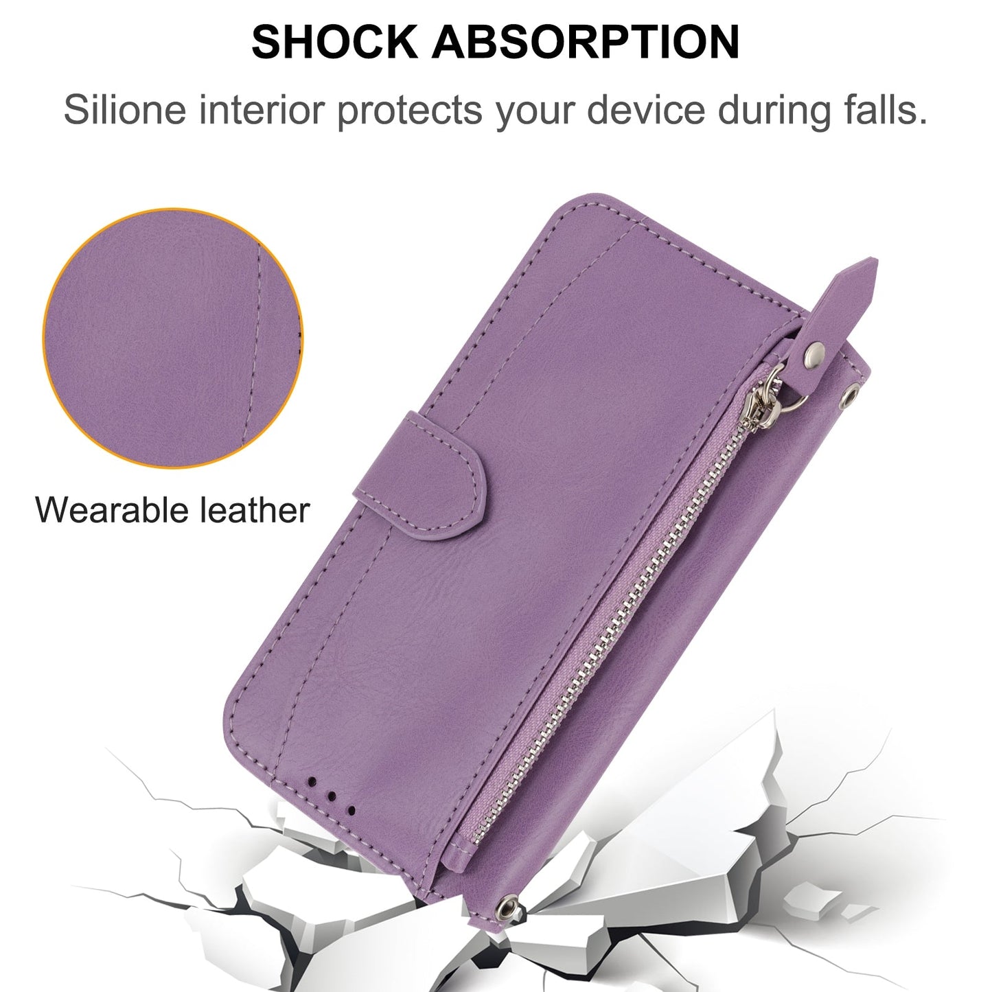 For iPhone 16e Oil Skin Zipper Wallet Leather Phone Case(Purple)