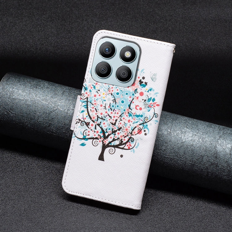 For Honor X8b Colored Drawing Pattern Leather Phone Case(Tree)