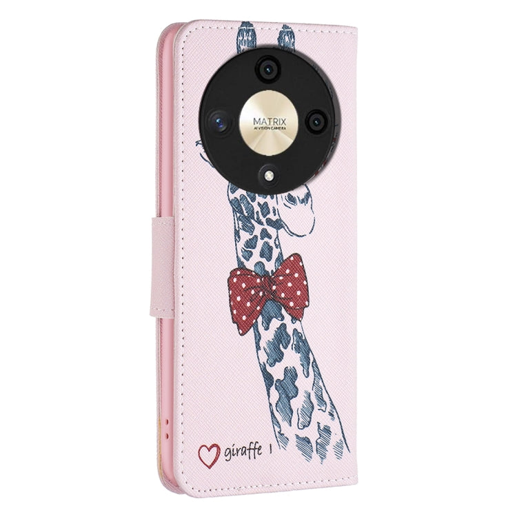 For Honor X9b/Magic6 Lite 5G Colored Drawing Pattern Leather Phone Case(Deer)