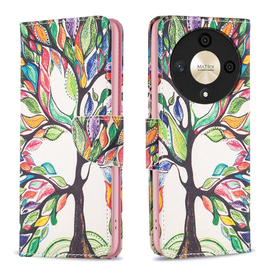 For Honor X9b/Magic6 Lite 5G Colored Drawing Pattern Leather Phone Case(Tree Life)