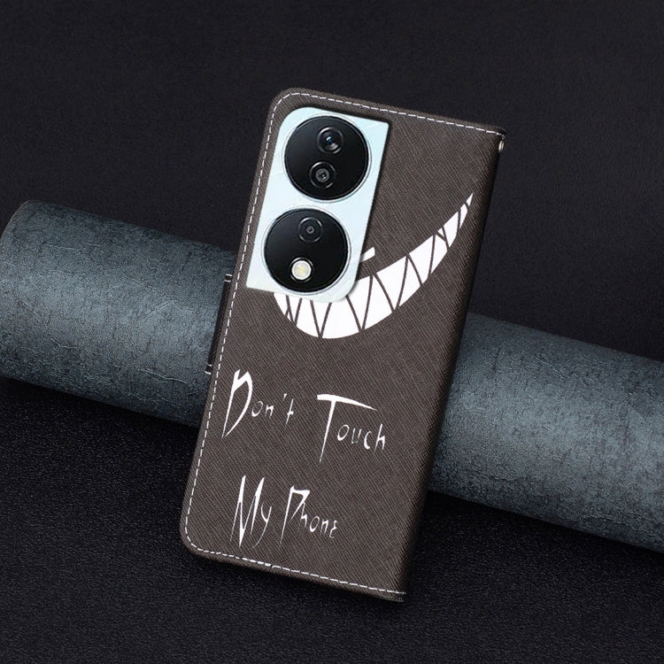 For Honor X7b Colored Drawing Pattern Leather Phone Case(Smirk)