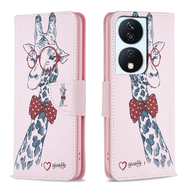 For Honor X7b Colored Drawing Pattern Leather Phone Case(Deer)