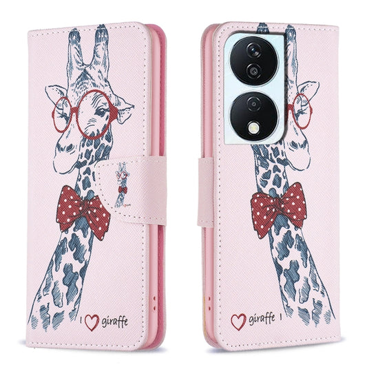 For Honor X7b Colored Drawing Pattern Leather Phone Case(Deer)