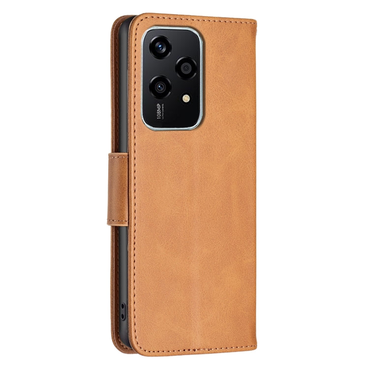 For Honor 200 Lite EU Version Lambskin Texture Pure Color Flip Leather Phone Case(Yellow)