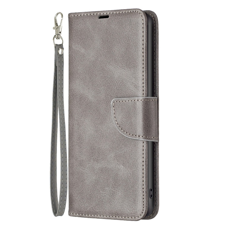 For Honor 200 Lite EU Version Lambskin Texture Pure Color Flip Leather Phone Case(Grey)