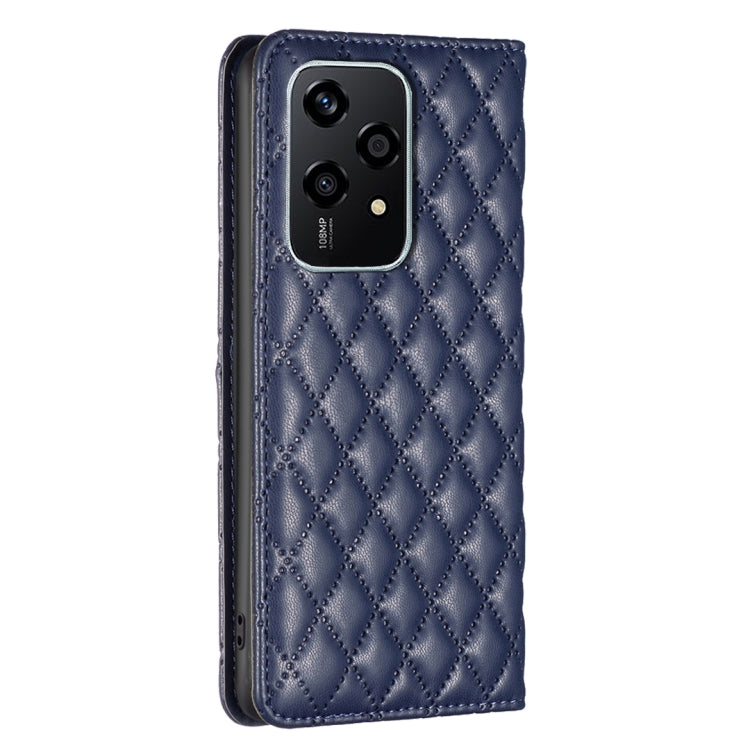 For Honor 200 Lite EU Version Diamond Lattice Magnetic Leather Flip Phone Case(Blue)