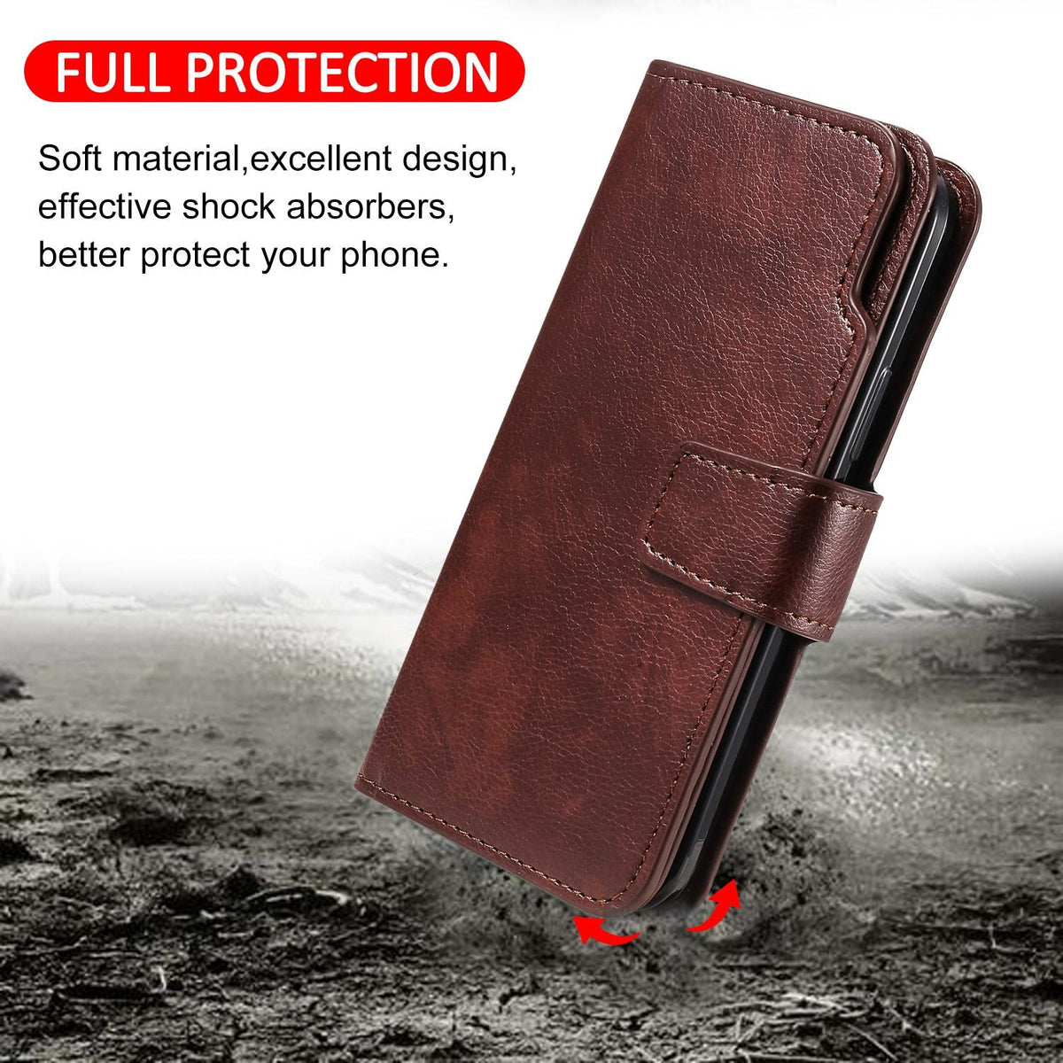 Compatible with iPhone 18 Pro Max Tri-Fold 9-Card Wallets Leather Phone Case - Brown