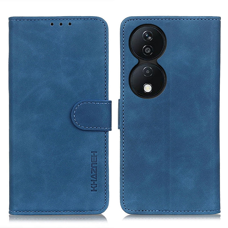 For Honor X7b KHAZNEH Retro Texture Flip Leather Phone Case(Blue)