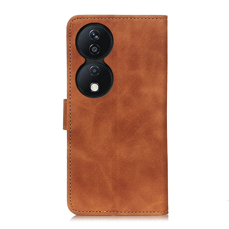 For Honor X7b KHAZNEH Retro Texture Flip Leather Phone Case(Brown)