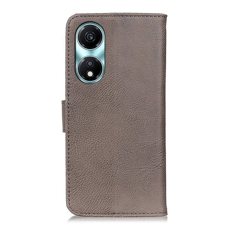 For Honor X5 Plus KHAZNEH Cowhide Texture Horizontal Flip Leather Phone Case(Khaki)