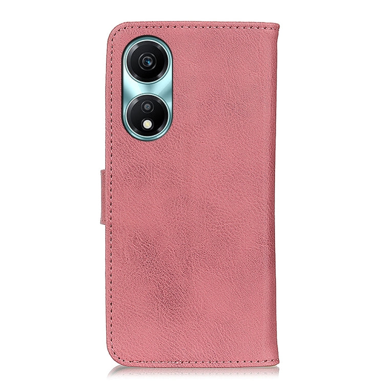 For Honor X5 Plus KHAZNEH Cowhide Texture Horizontal Flip Leather Phone Case(Pink)