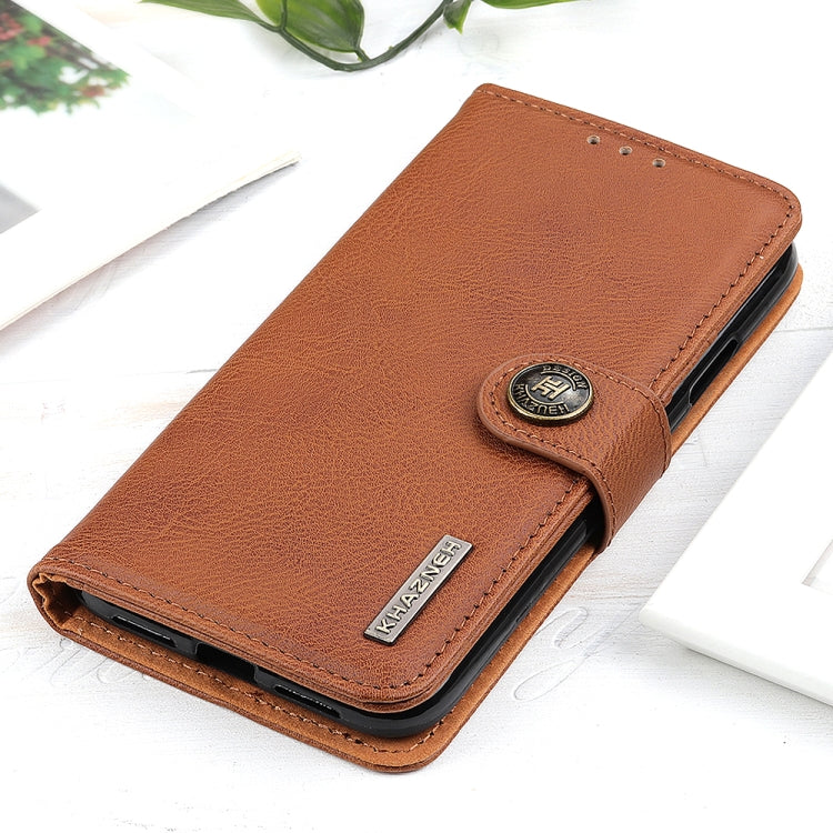 For Honor X7b KHAZNEH Cowhide Texture Horizontal Flip Leather Phone Case(Brown)