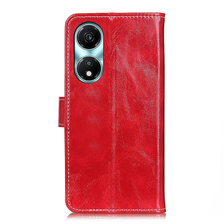 For Honor X5 Plus Retro Crazy Horse Texture Flip Leather Phone Case(Red)