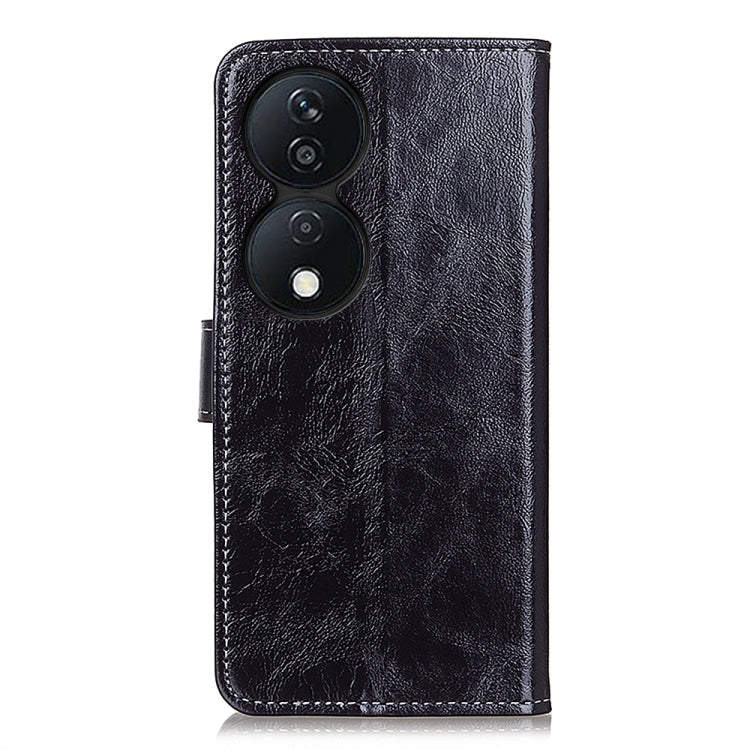 For Honor X7b Retro Crazy Horse Texture Flip Leather Phone Case(Black)