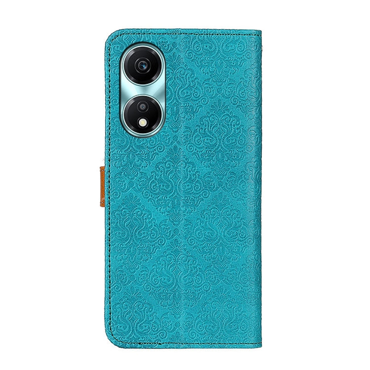 For Honor X5 Plus European Floral Embossed Leather Phone Case(Blue)